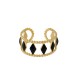 Anello in Acciaio Inossidabile 304 Smaltato con Rombi 20X10 mm