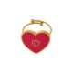 Anello in Acciaio Inossidabile 304 Smaltatoa Forma di Cuore 18x18,3 mm