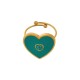 Anello in Acciaio Inossidabile 304 Smaltatoa Forma di Cuore 18x18,3 mm