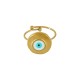 Enameled Stainless Steel 304 Finger Ring Round with Evil Eye 14mm