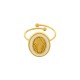 Enameled Stainless Steel 304 Finger Ring Oval with Jesus 17x13mm