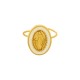 Enameled Stainless Steel 304 Finger Ring Oval with Jesus 17x13mm