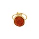 Bague Ovale en Acier Inoxydable 304 Émaillé avec Fleur 14 x 16.3 mm