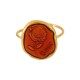 Anello Ovale in Acciaio Inossidabile 304 Smaltato con Fiore 14X16.3 mm