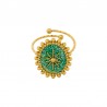 18K Gold/ Glitter Green