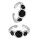 Enameled Stainless Steel 304 Finger Ring with Circles 21x8.5mm