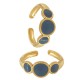 Enameled Stainless Steel 304 Finger Ring with Circles 21x8.5mm