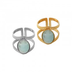 Anillo de Acero Inoxidable 304 con Piedra 20,5 x 18,6 mm Ø18 mm
