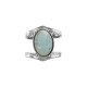 Stainless Steel 304 Finger Ring with Stone 21x19mm Ø18mm