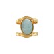 Stainless Steel 304 Finger Ring with Stone 21x19mm Ø18mm