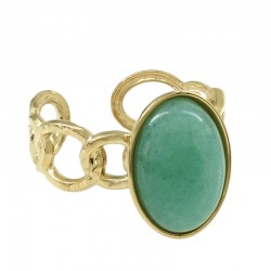 Bague Ovale avec Pierre 20.3x15.5mm/6.36mm en Acier Inoxydable 304