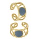 Enameled Stainless Steel 304 Finger Ring with Circle 20x10mm