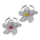 Anneau en Acier Inoxydable 304 Émaillé Fleur