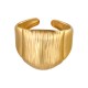 Stainless Steel 304 Finger Ring with Vertical Lines 16x20mm