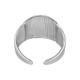 Stainless Steel 304 Finger Ring with Vertical Lines 16x20mm