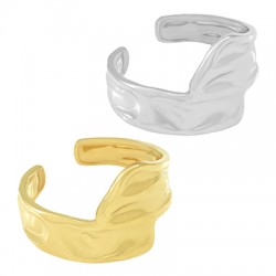 Stainless Steel Finger Ring Hammered 20mm