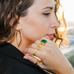 Bague Martelée 20mm en Acier Inoxydable