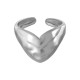 Stainless Steel 304 Finger Ring Heart 13x21mm