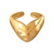Stainless Steel 304 Finger Ring Heart 13x21mm