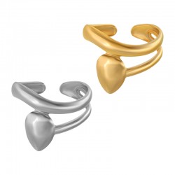 Anello in Acciaio Inossidabile 304 con Linea e Goccia 16X20 mm