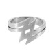 Bague motif lignes 19x15mm en Acier Inoxydable 304
