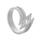 Bague motif lignes 19x15mm en Acier Inoxydable 304