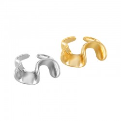 Anillo de Acero Inoxidable 304 con Ondas Irregulares