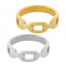 Bague motif chaîne 19x6mm en Acier Inoxydable 304
