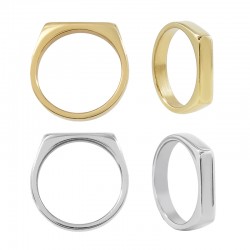 Bague Carrée 15x3.5mm (Ø18mm Size 8) en Acier Inoxydable 304