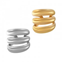 Ανοξείδωτο Ατσάλι 304 Δαχτυλίδι Παράλληλες Γραμμές 21x20mm