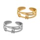 Stainless Steel 304 Finger Ring with Lines & Knots 8x19mm