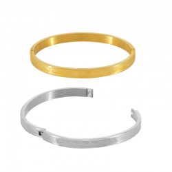 Bracelet motif Cœur & Rythme Cardiaque 55x6mm en Acier Inoxydable 304