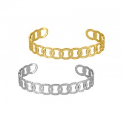 Bracelet en Acier Inoxydable 304 avec Cercles Ovales 67 x 10.3 mm