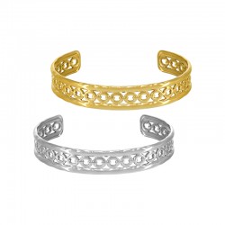 Bracelet en Acier Inoxydable 304 avec Cercles 65 x 12.2 mm