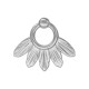Boucles d'oreilles en acier inoxydable 304/316L Ailes 23 x 20 mm