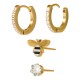 Boucles d'oreilles en acier inoxydable 304 abeille
