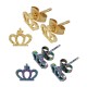 Boucles d'Oreilles Couronnes en Acier Inoxydable 304