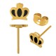 Boucles d'Oreilles Couronne avec Émail 7x6mm en Acier Inoxydable 304