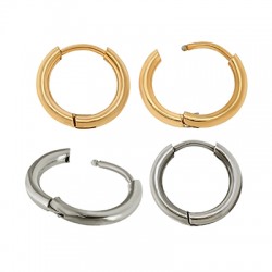 Dormeuses Créoles rondes 20-16mm/2mm en Acier Inoxydable 304
