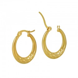 Orecchini a Cerchio in Acciaio Inossidabile 304 Martellato 24X22 Mm/3 mm