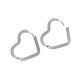 Stainless Steel 304 Earring Hoop Heart 26x23mm/2.5mm