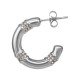 Stainless Steel 304 Earring Hoop with Strass 17.5x21.2x4.4mm