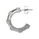 Stainless Steel 304 Earring Hoop with Strass 16.8x21.8x9.5mm