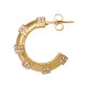 Stainless Steel 304 Earring Hoop with Strass 16.8x21.8x9.5mm