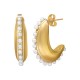Boucles d'oreilles créoles en acier inoxydable 304 avec perles