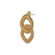 Boucle D'Oreille en Acier Inoxydable 304 avec Perles 27.5 x 25.7 x 5.5 mm