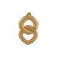 Stainless Steel 304 Earring with Pearls 27.5x25.7x5.5mm