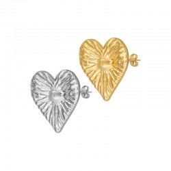 Boucle d'oreille en acier inoxydable 304/316L en forme de cœur 16 x 15 mm