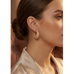 Pendiente Aro de Acero Inoxidable 304 con Strass 21.2x18.8x8.3mm