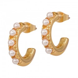 Orecchini a Cerchio in Acciaio Inossidabile 304 con Perle 19X15 Mm/4 mm